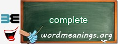 WordMeaning blackboard for complete